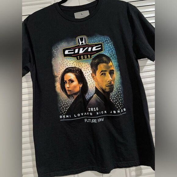 Demi Lovato Nick Jonas 2016‎ Honda Civic Tour Shirt Size L - Picture 3 of 7